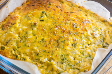 delicious and healthy crustless cottage cheese zucchini quiche. This golden-baked dish is perfect for a make-ahead breakfast or light lunch