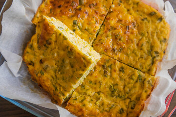 delicious and healthy crustless cottage cheese zucchini quiche. This golden-baked dish is perfect for a make-ahead breakfast or light lunch