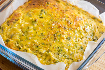 delicious and healthy crustless cottage cheese zucchini quiche. This golden-baked dish is perfect for a make-ahead breakfast or light lunch