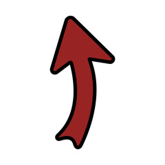 Red arrow icon with rounded edges