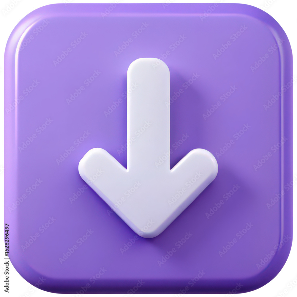 Aufkleber lilac download icon with soft shadows a modern symbol for data transfer on transparent background fo