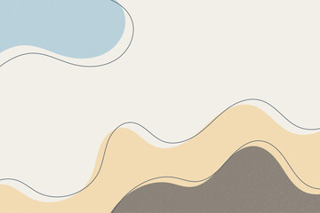 Hand-drawn wavy shapes backgrounds featuring abstract waves with outlines for a creative art design