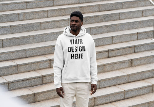 Mockup Of Man Dressed In Customizable Long Sleeved Top
