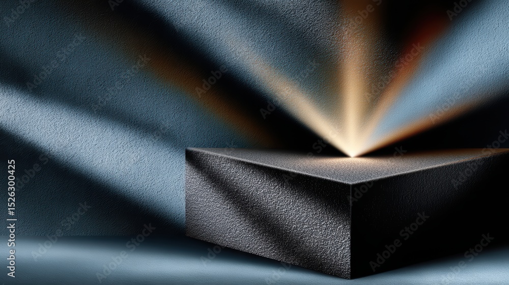 Aufkleber mysterious black cube emanating light, a captivating visual study of form and illumination