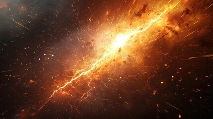 Fiery Cosmic Collision: A Spectacular Display of Energy and Light
