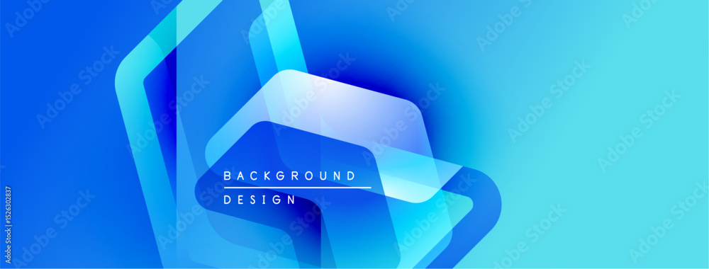 Leinwandbilder Abstract blue gradients form geometric shapes. Modern design elements create dynamic visual texture. Background includes text background design.