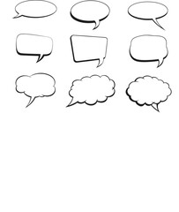 Variety of Blank Speech Bubbles Isolated on White Background