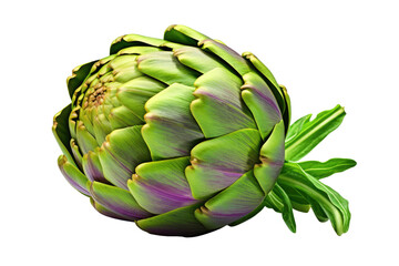 Obraz premium Artichoke on a Pure White Canvas. White or PNG Transparent Background.