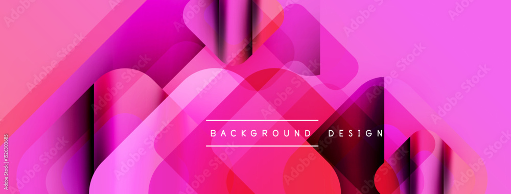 Aufkleber Abstract pink design features overlapping shapes, gradients. Text reads background design centered within composition. Modern, vibrant aesthetic.