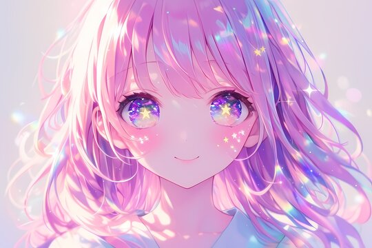 ピンク髪の女性キャラクターのイラスト ピンク髪 アニメキャラ 女 ピンク髪の猫耳キャラクターイラスト