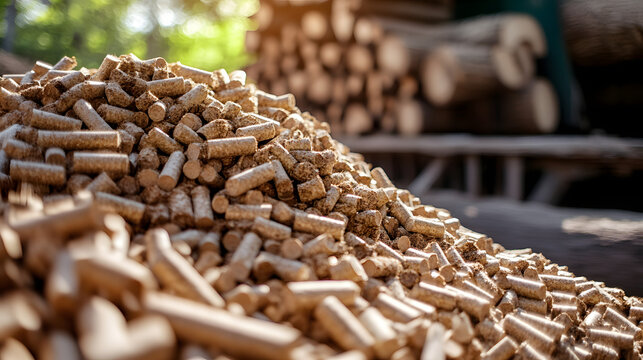 Green energy transition with biomass pellet fuel, offering low-emission, sustainable heating alternatives.
