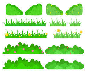 꽃 잔디 나무 덤불 드로잉 아이콘(flower tree bush drawing icon set)