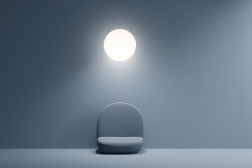 minimalistic cinema chair design with focus on one ultrabright detail