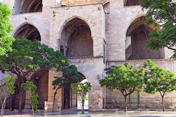 Serrano Towers walls, Torres de Serranos in Valencia, Spain