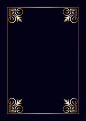 Decorative background with elegant gold frame design 