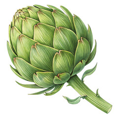 Obraz premium Fresh Green Artichoke - Isolated on Transparent Background