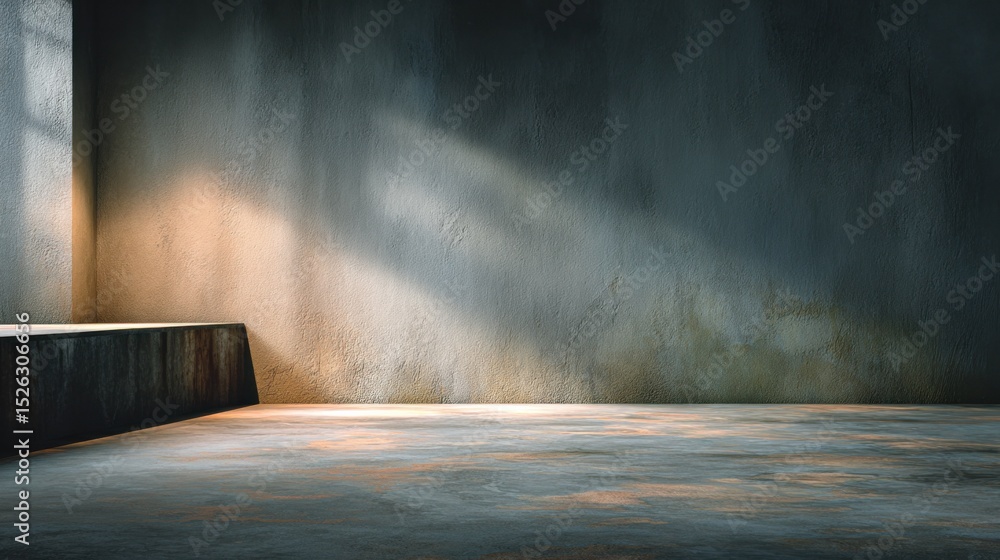 Poster empty room with sunlight streaming in, representing opportunity and new beginnings, ideal for produc