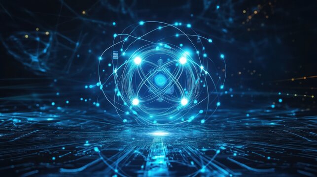 Abstract atom graphic