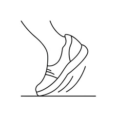 Running shoe line drawing active lifestyle fitness sport