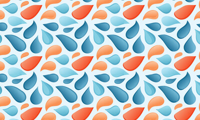Colorful abstract raindrop or droplet seamless pattern