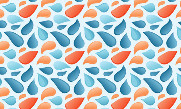 Colorful abstract raindrop or droplet seamless pattern
