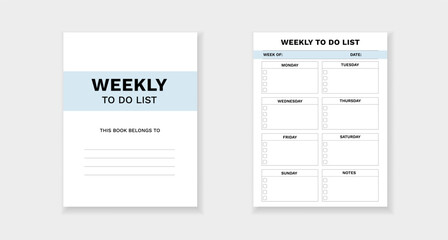 Form template for weekly planning. simple layout helps organize daily tasks and improve efficiency.