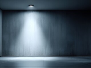 Empty Concrete Room With Overhead Light, Representing Solitude and Minimalist Interior Design for Architectural Visualization and Real Estate Marketing : Generative AI