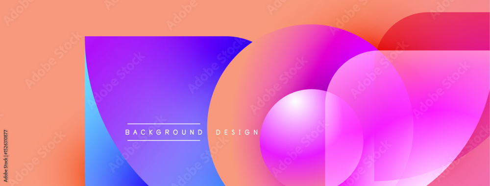 Aufkleber Abstract geometric shapes, vibrant colors, gradient background. Modern design elements create dynamic visual composition.