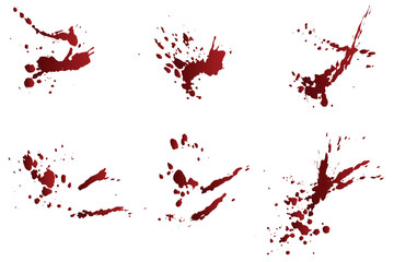 Gradient red splatter realistic vector blood background collection