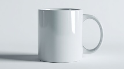 Obraz premium White Ceramic Mug on White Background, Ideal for Branding Mockups and Product Presentation : Generative AI