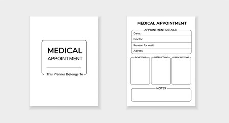 Template form for scheduling medical appointments, tracking doctor visits, and noting prescriptions.