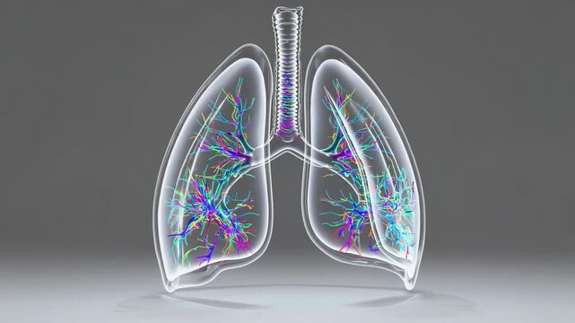 Explore the intricate structure and function of human lungs in a detailed 3D animation presentation