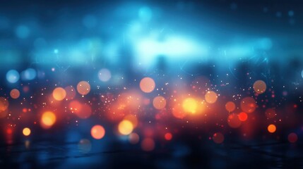 Abstract Night Cityscape: Blurry Lights and Bokeh