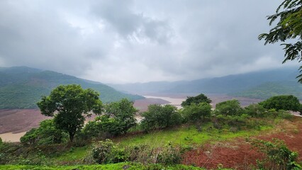 Monsoon landscape at Lavasa near Pune India