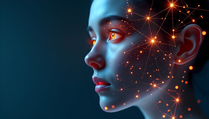 Obraz premium Abstract Blurred Image with Indistinct Subject in Soft Focus - a woman with ai science