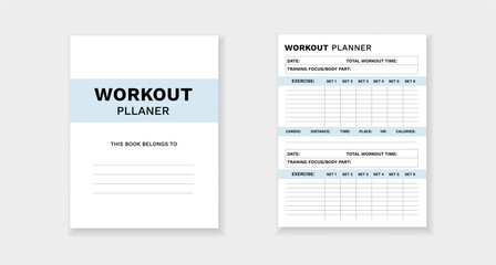 Form template for organizing exercises with details on sets, repetitions, and total workout time.