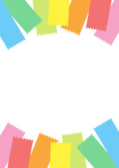 カラフルなカラーテープ、リボン風のフレーム