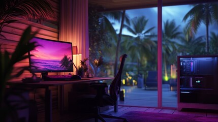 online meeting in progress with remote workers, diverse team on video call, realistic lighting, modern home backgrounds