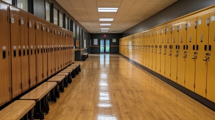 organized high school learning environment with lockers and structured layout