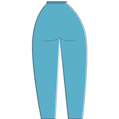Simple vector illustration of blue pants in flat design.