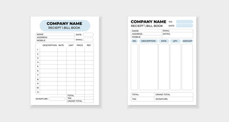 Template for recording transactions. ideal for billing or financial tracking, with detailed sections.