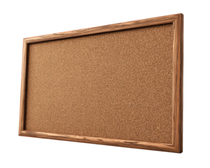 Cork bulletin board with wooden frame, perfect for displaying notes and reminders. This versatile item adds touch of organization to any space, making it ideal for offices or homes