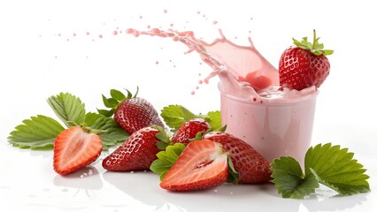 strawberry smoothie with mint