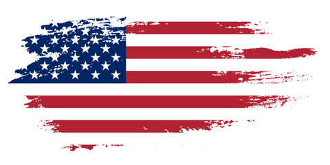 fourth of july usa flag Distressed flag textures grunge paint stroke flag