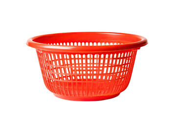 Red plastic colander
