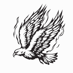 Flying Eagle Mascot Vector Illustration Isolated Stock Vector on white background.