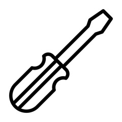 Screw Driver Vector Line Icon Design