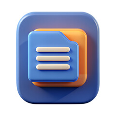 3D Document Icon: App Icon Design for Productivity & Organization
