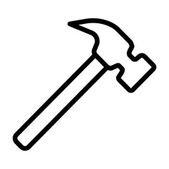 Hammer Vector Line Icon Design