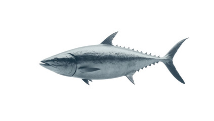 Fototapeta premium Side view of a large, silver-grey fish. Detailed anatomical features of the fish are visible